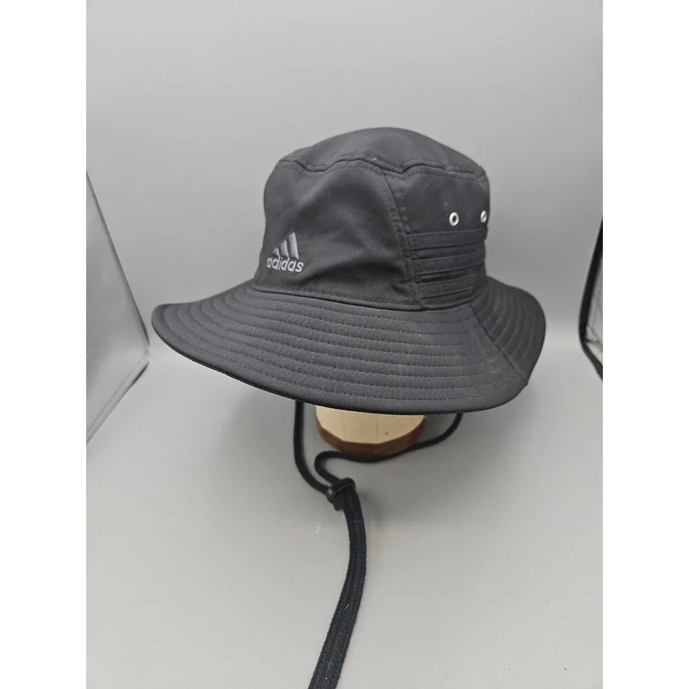 adidas AEROREADY Bucket Hat Black Sun Hat Drawstring Unisex One Size Used